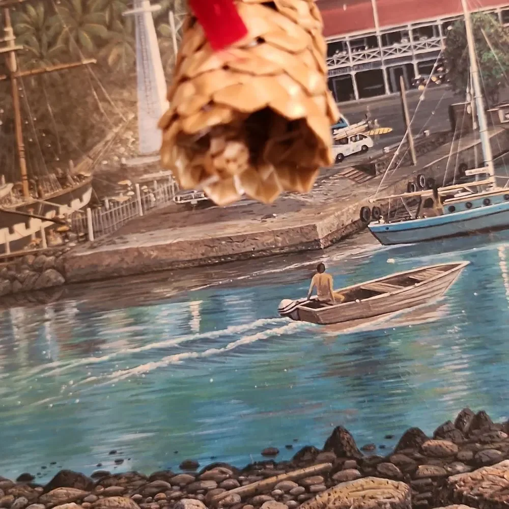 Hawaiian Woven Christmas Ornaments Set of 3